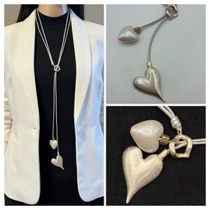 Elegant & Versatile Adjustable Triple Heart Lariat Necklace